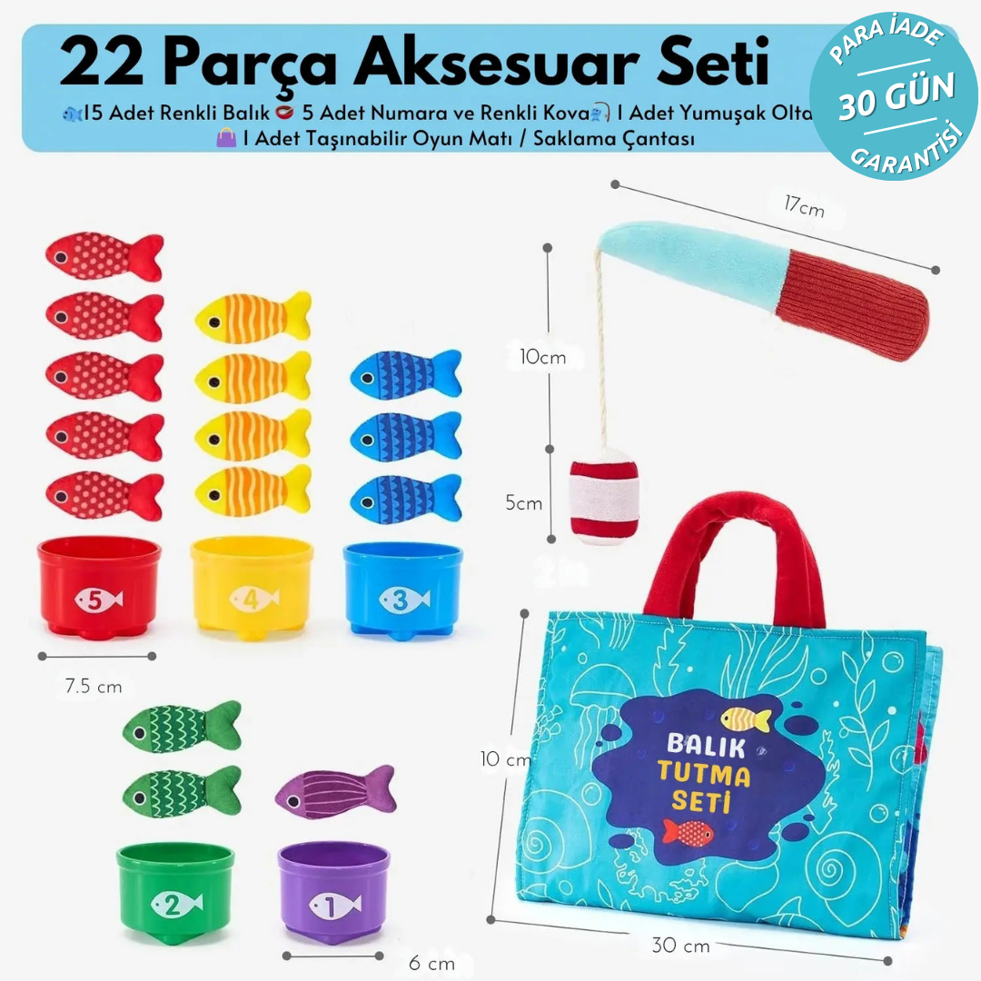 22 Parça Montessori Balık Tutma Seti
